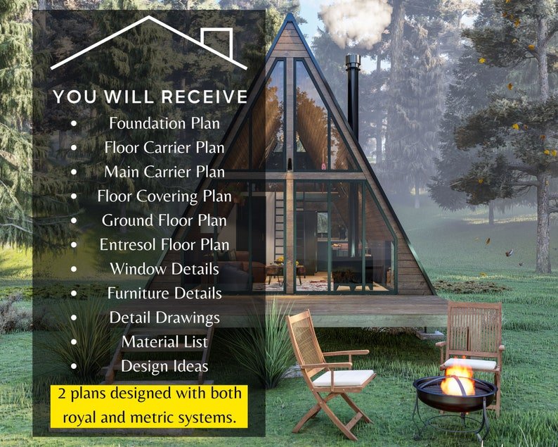 One Bedroom a Frame Plans