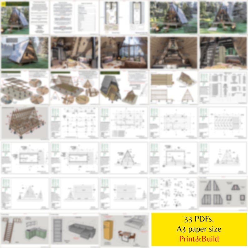 One Bedroom a Frame Plans