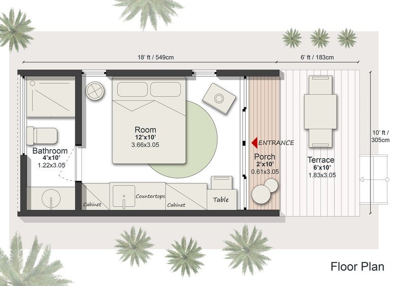 1 bedroom tiny house floor plans