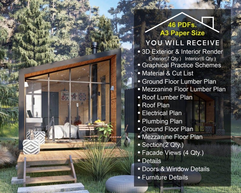 1 bedroom tiny house floor plans